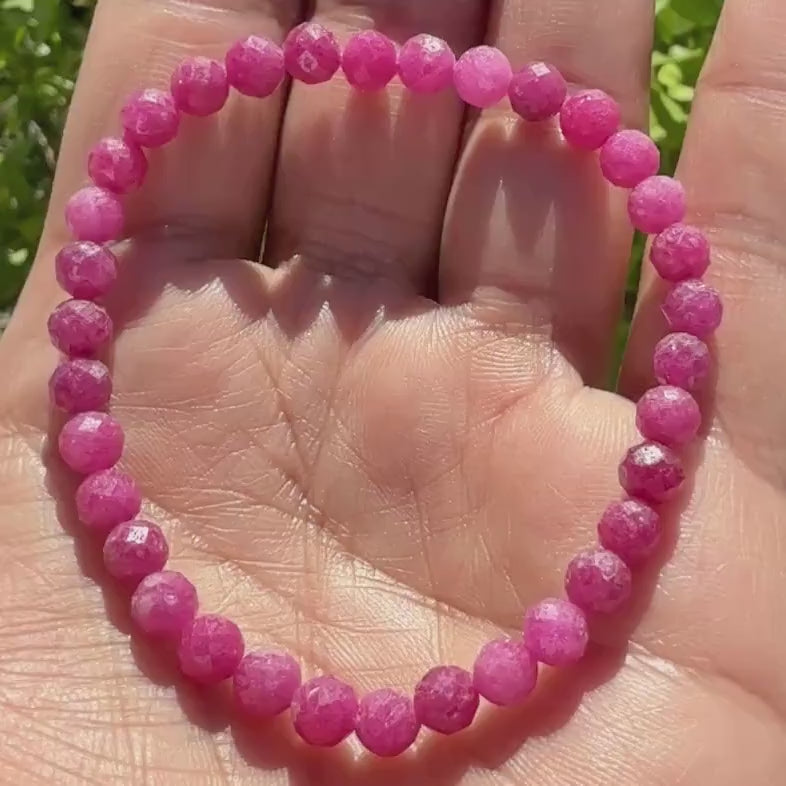 Ruby & Sapphire Bracelet, 6mm Faceted — Courage & Clarity