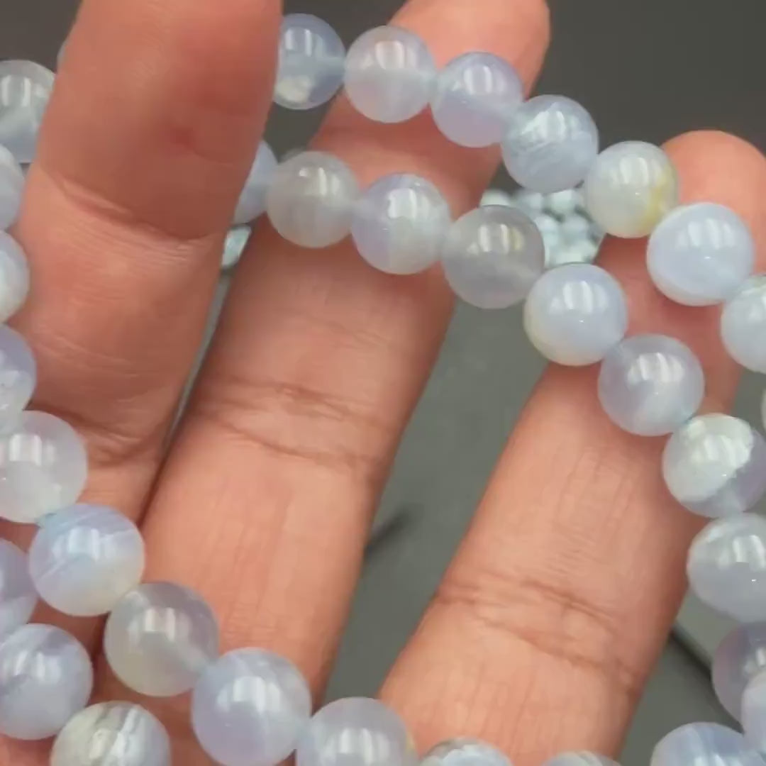 Blue Lace Agate Bracelet — Calm & Clear Voice