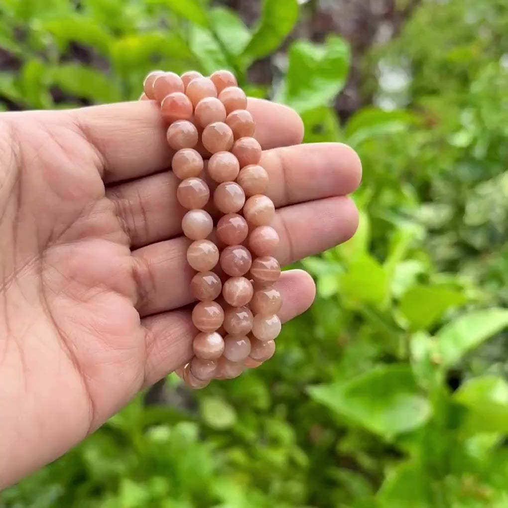 Peach Moonstone Bracelet